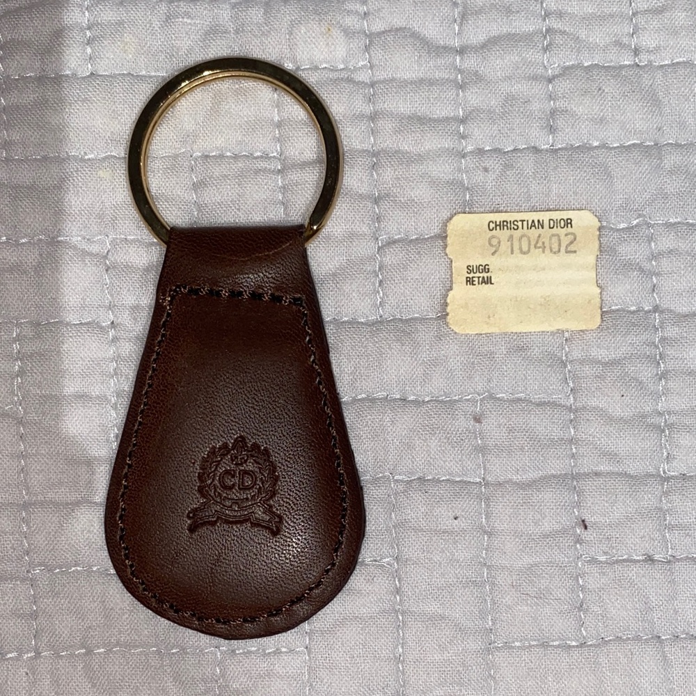 Vintage Christian Dior Brown and Gold Keychain Sale Keepsake Souvenir